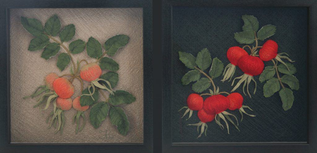 Early & Mature Rosehips by Tracey Lawko