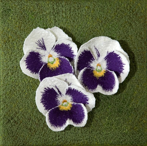 Purple Pansies by Tracey Lawko