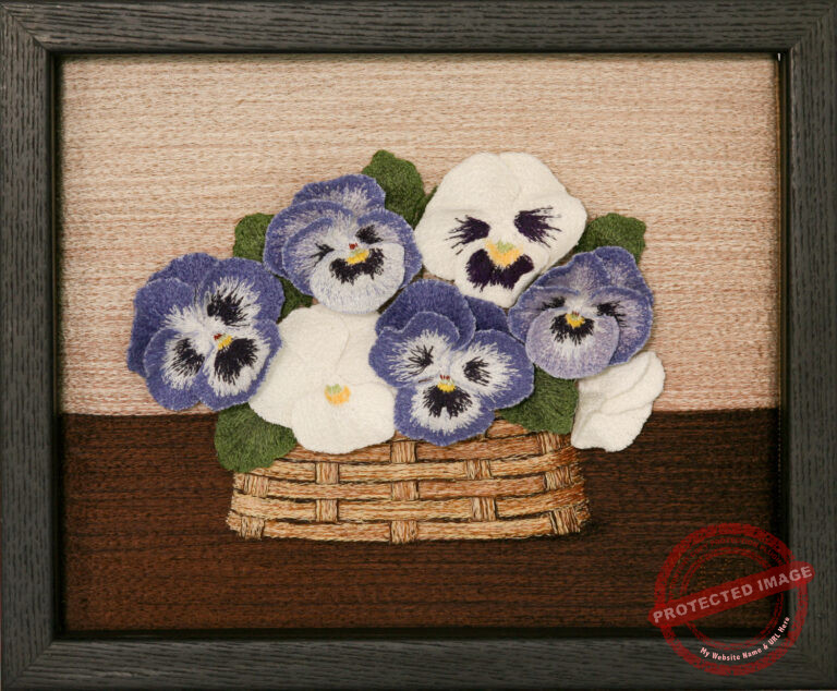 Basket of Pansies by Tracey Lawko