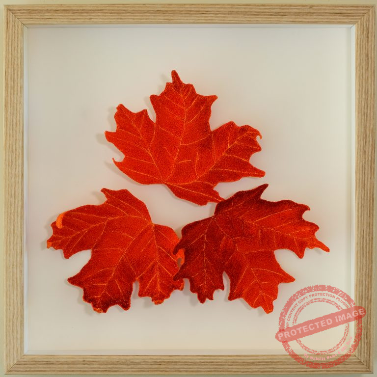 Leaf Trio (Red) by Tracey Lawko