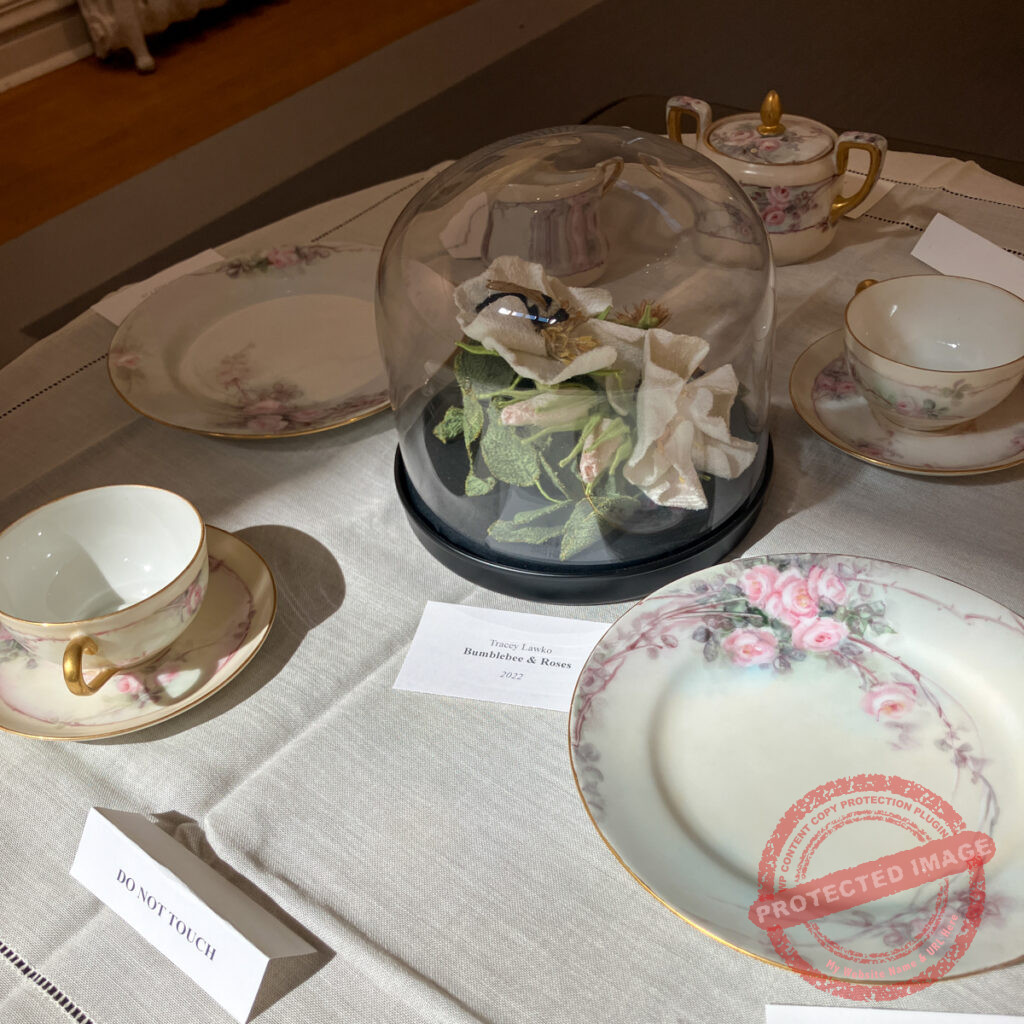 Installation with Phoebe Watson china at Homer Watson House & Gallery 2026